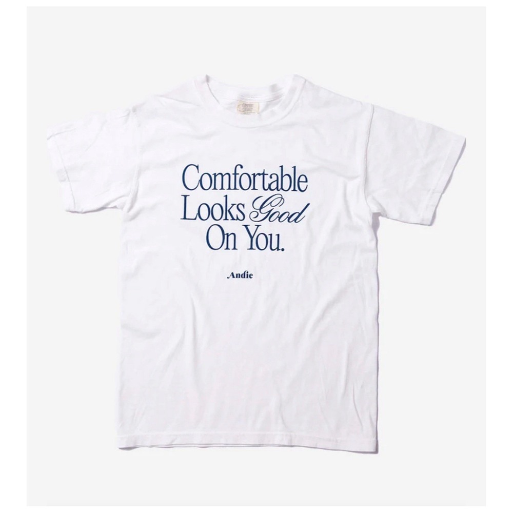 Andie The Swim Club Short Sleeve Graphic Tee Women's Size Medium Comfort Colors